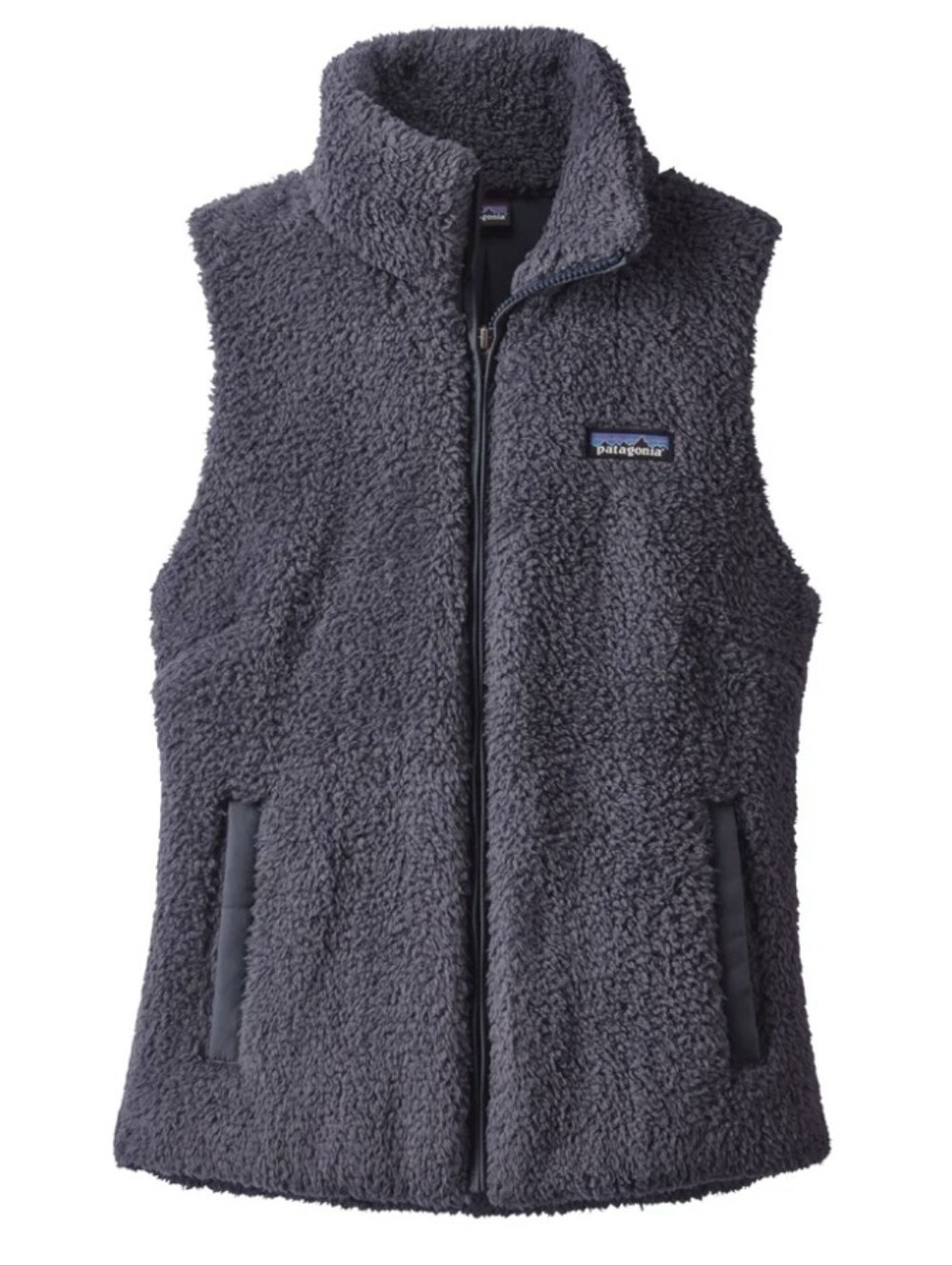 Patagonia Los Gatos Gray Fuzzy Sherpa Fleece Full Zip Vest Size Medium